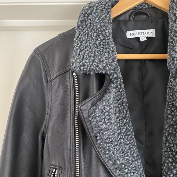 Heartloom Leather Jacket with Shearling Accent Size S - Picture 5 of 11